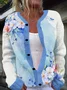 Women Casual 3D Printing Winter Daily Regular Fit  Cardigan