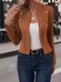 Stand Collar Plain Regular Fit Elegant Blazer