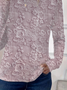 Women's Long Sleeve T-shirt Spring/Fall Pink Floral Printing Jersey Crew Neck Daily Going Out Casual Top