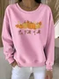 Casual Crew Neck Regular Fit Cotton Sweatshirt