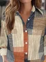 Women's Long Sleeve Shirt Spring/Fall As Picture Abstract Buckle Shirt Collar Regular Sleeve Daily Going Out Casual Top