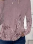 Women's Long Sleeve T-shirt Spring/Fall Pink Floral Printing Jersey Crew Neck Daily Going Out Casual Top