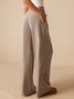 Women's  Elastic Waist H-Line Wide Leg Pants Daily Going Out Pants Khaki Casual Split Joint Plain Spring/Fall Pants