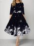 Crew Neck Christmas Sexy Regular Fit Dress With No