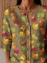 Knitted Crew Neck Loose Peasant Cardigan
