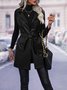 Loose Plain Street Pu Vest With Belt