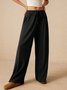 Women's  Elastic Waist H-Line Wide Leg Pants Daily Going Out Pants Khaki Casual Split Joint Plain Spring/Fall Pants