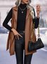 Loose Plain Street Pu Vest With Belt