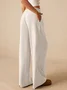Women's  Elastic Waist H-Line Wide Leg Pants Daily Going Out Pants Khaki Casual Split Joint Plain Spring/Fall Pants