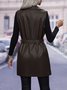 Loose Plain Street Pu Vest With Belt