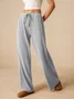 Women's  Elastic Waist H-Line Wide Leg Pants Daily Going Out Pants Khaki Casual Split Joint Plain Spring/Fall Pants