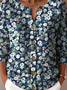 Peasant Crew Neck Floral Knitted Cardigan
