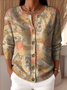 Crew Neck Knitted Loose Peasant Cardigan
