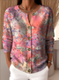 Crew Neck Loose Knitted Vintage Cardigan