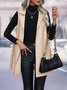 Loose Plain Street Pu Vest With Belt