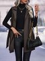 Loose Plain Street Pu Vest With Belt