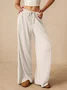 Women's  Elastic Waist H-Line Wide Leg Pants Daily Going Out Pants Khaki Casual Split Joint Plain Spring/Fall Pants