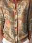 Crew Neck Knitted Loose Peasant Cardigan