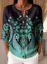 Vintage Loose Knitted Gradient Pattern Cardigan