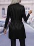 Loose Plain Street Pu Vest With Belt