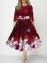 Crew Neck Christmas Sexy Regular Fit Dress With No