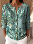 Knitted Gradient Pattern Ethnic Crew Neck Cardigan
