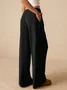 Women's  Elastic Waist H-Line Wide Leg Pants Daily Going Out Pants Khaki Casual Split Joint Plain Spring/Fall Pants
