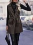 Loose Plain Street Pu Vest With Belt