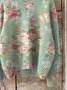 Women's Floral Print Casual Turtleneck Long Sleeve Sweater