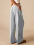 Women's  Elastic Waist H-Line Wide Leg Pants Daily Going Out Pants Khaki Casual Split Joint Plain Spring/Fall Pants