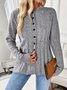 Women's Casual Long Sleeve Knitted Cardigan Autumn and Winter Cable Knit Round Neck Warm Coat Sweater