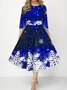 Crew Neck Christmas Sexy Regular Fit Dress With No