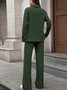 Women's Split Joint Plain Daily Going Out Two-Piece Set Apricot Casual Spring/Fall Top With Pants Matching Set