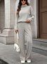 Women's Split Joint Plain Daily Going Out Two-Piece Set Apricot Casual Spring/Fall Top With Pants Matching Set