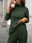 Women's Split Joint Plain Daily Going Out Two-Piece Set Apricot Casual Spring/Fall Top With Pants Matching Set