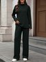 Women's Split Joint Plain Daily Going Out Two-Piece Set Apricot Casual Spring/Fall Top With Pants Matching Set