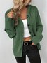 Split Joint Lady Romance Cotton Solid Color Hooded Single-breasted Cross-border Sweater Women 2025 Autumn And Winter New Drawstring Knitted Cardigan Jacket