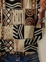 Women's Long Sleeve T-shirt Spring/Fall Brown Abstract Printing Jersey Crew Neck Daily Going Out Casual Top