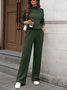 Women's Split Joint Plain Daily Going Out Two-Piece Set Apricot Casual Spring/Fall Top With Pants Matching Set