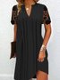 Plain V Neck Party Regular Fit Dress With No