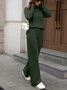 Women's Split Joint Plain Daily Going Out Two-Piece Set Apricot Casual Spring/Fall Top With Pants Matching Set