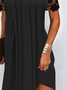 Plain V Neck Party Regular Fit Dress With No