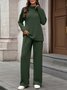Women's Split Joint Plain Daily Going Out Two-Piece Set Apricot Casual Spring/Fall Top With Pants Matching Set