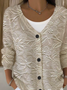 Women's Floral Print Casual Long Sleeve V-Neck Knitted Button Cardigan