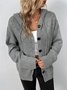 Split Joint Lady Romance Cotton Solid Color Hooded Single-breasted Cross-border Sweater Women 2025 Autumn And Winter New Drawstring Knitted Cardigan Jacket