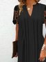 Plain V Neck Party Regular Fit Dress With No