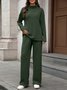 Women's Split Joint Plain Daily Going Out Two-Piece Set Apricot Casual Spring/Fall Top With Pants Matching Set