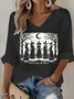 Women's Halloween Witch print waffle T-shirt
