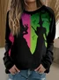 Casual Cotton-Blend Crew Neck Raglan Sleeve Sweatshirt