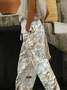 Women's  H-Line Baggy Pants Daily Going Out Pants Off White Casual Printing Floral Spring/Fall Pants